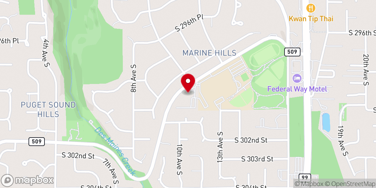 Map showing location of Christ's Church Federal Way
