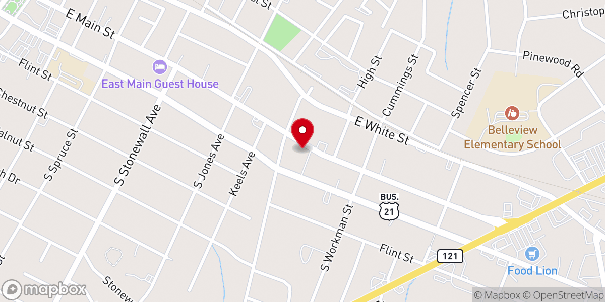 Map showing location of Blessed Assurance Church