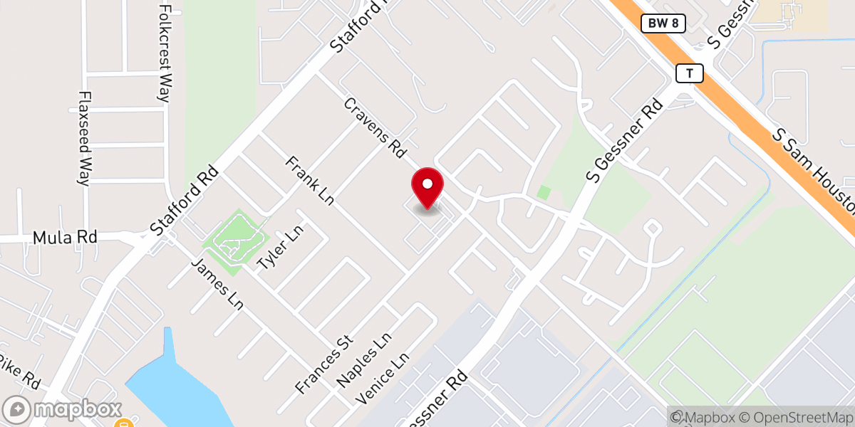 Map showing location of Dominion Chapel Houston (DCH)