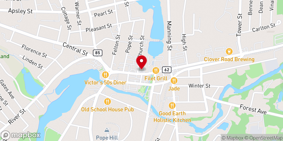 Map showing location of Unitarian Church- Hudson