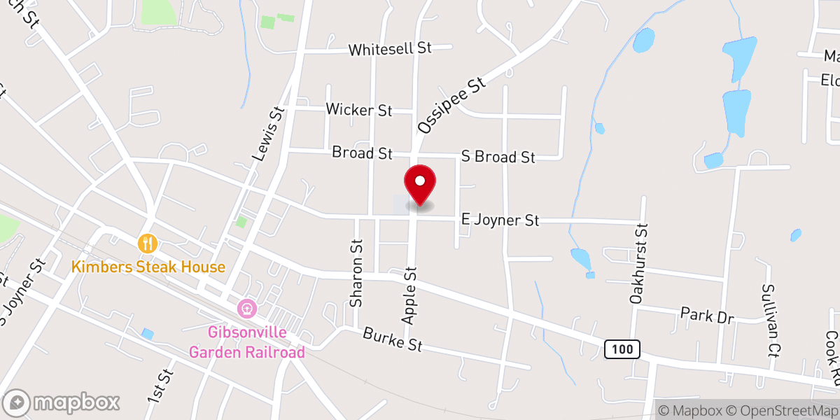 Map showing location of Gospel Roads Baptist Church