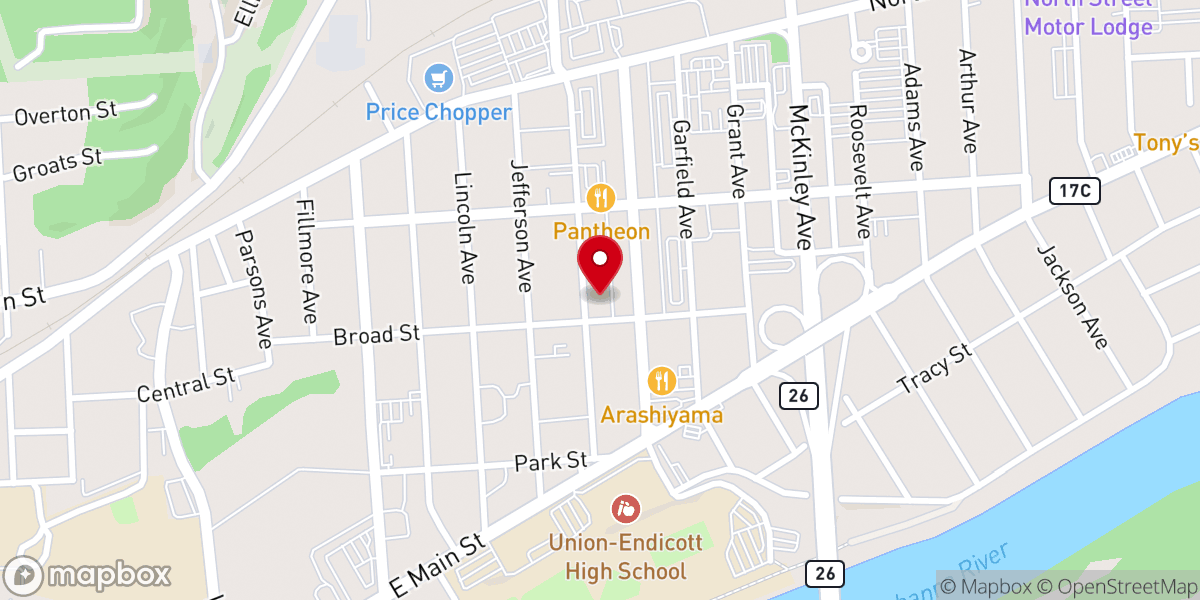Map showing location of Christian Faith Center