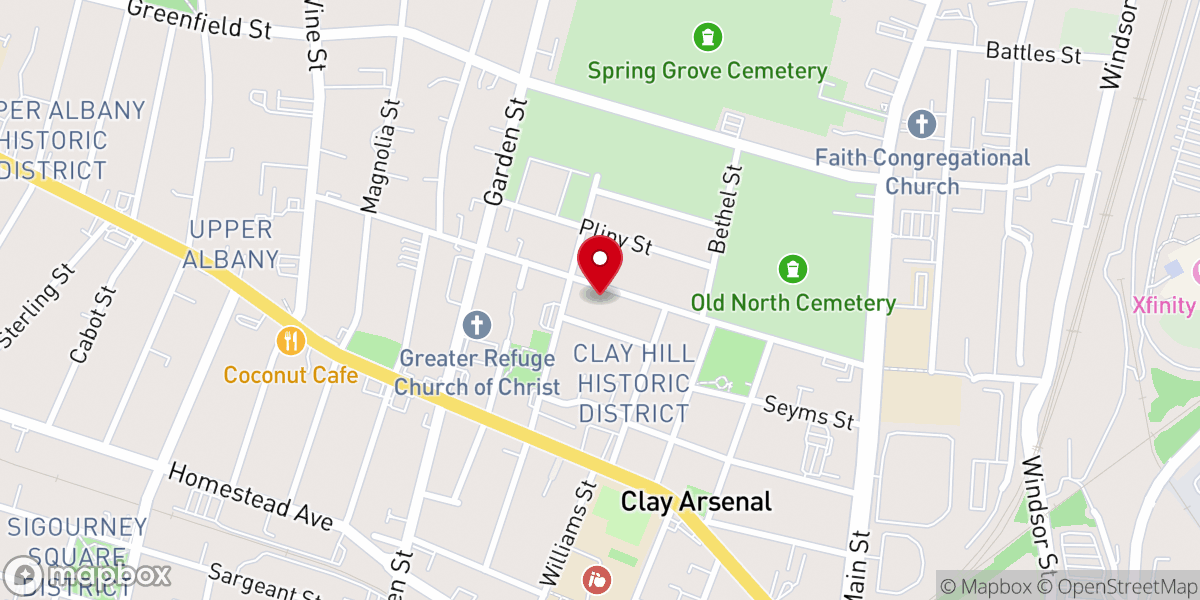 Map showing location of New Life Worship Center