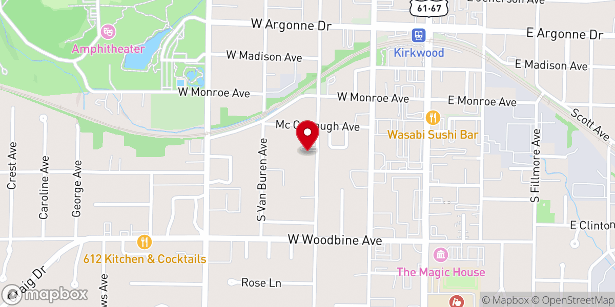 Map showing location of Harrison Avenue Baptist Church