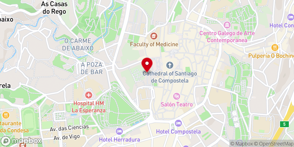 Map showing location of La Casita de La Catedral