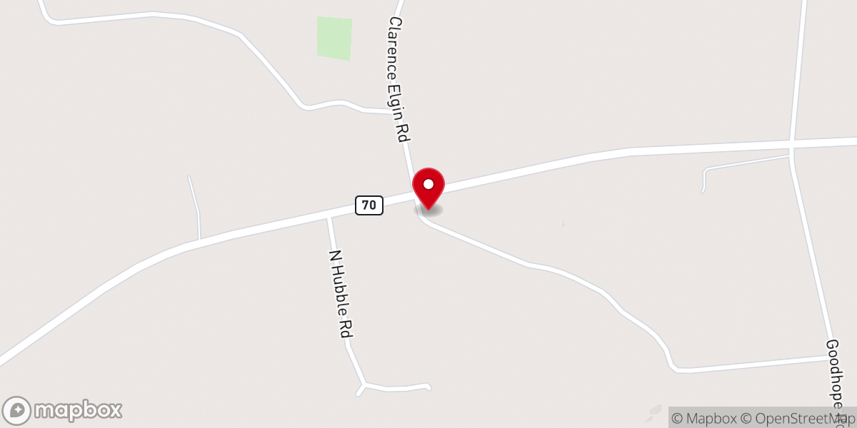 Map showing location of Goodhope Church