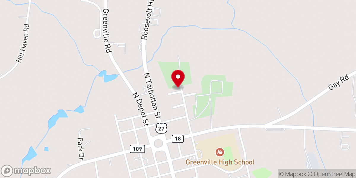 Map showing location of Rush Chapel United Methodist