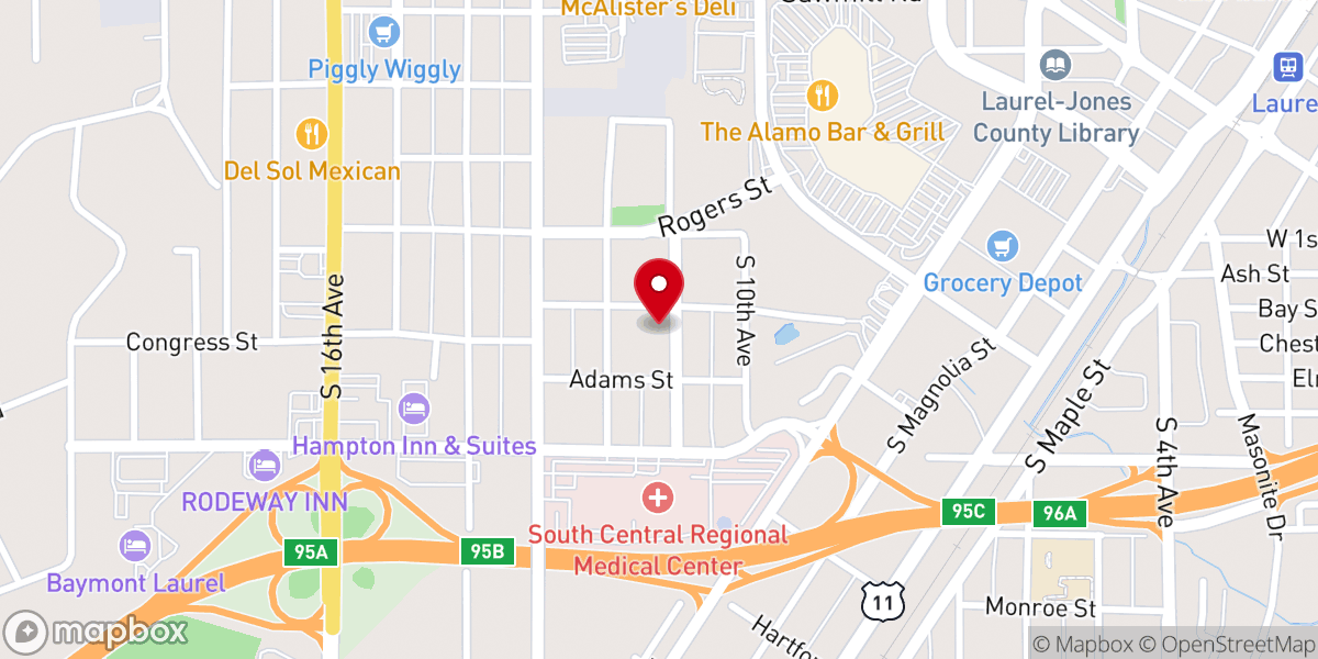 Map showing location of Jones County Baptist Association