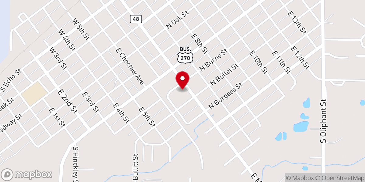 Map showing location of East Main Church of Christ