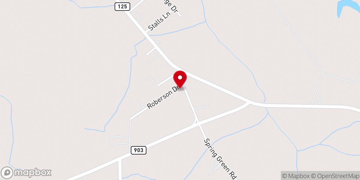 Map showing location of Spring Green Church