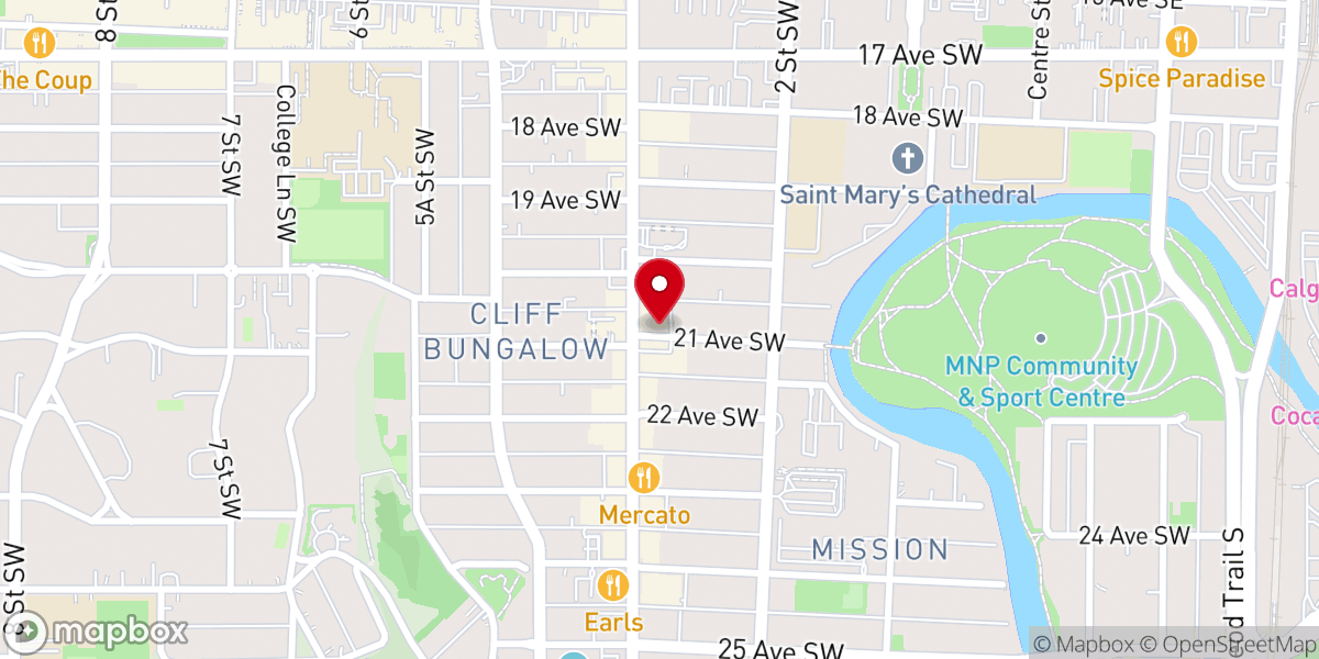 Map showing location of Mission Barbershop