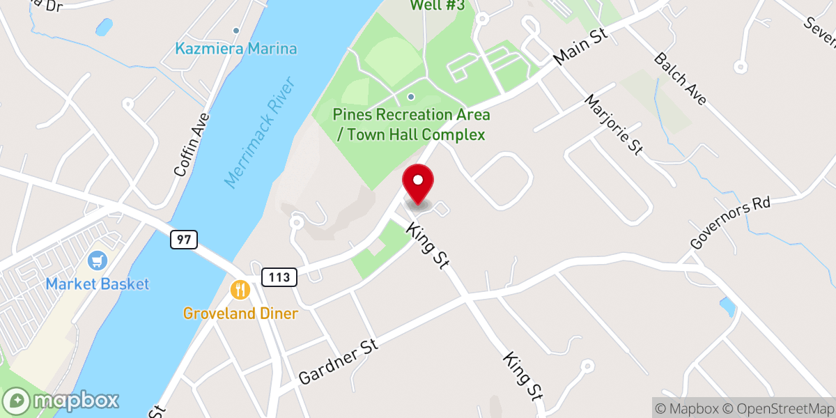 Map showing location of Groveland Congregational Church Snowflake Fair