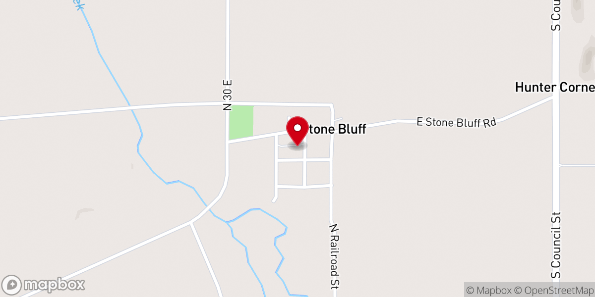 Map showing location of Stone Bluff Community Church