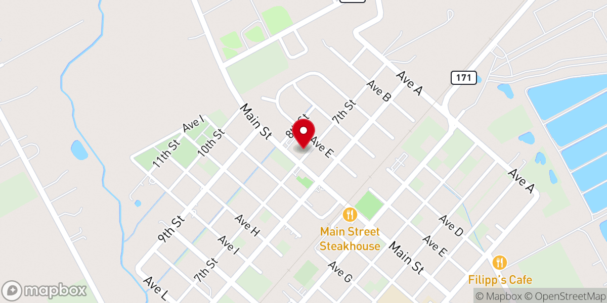 Map showing location of St. Anthony's Catholic Church