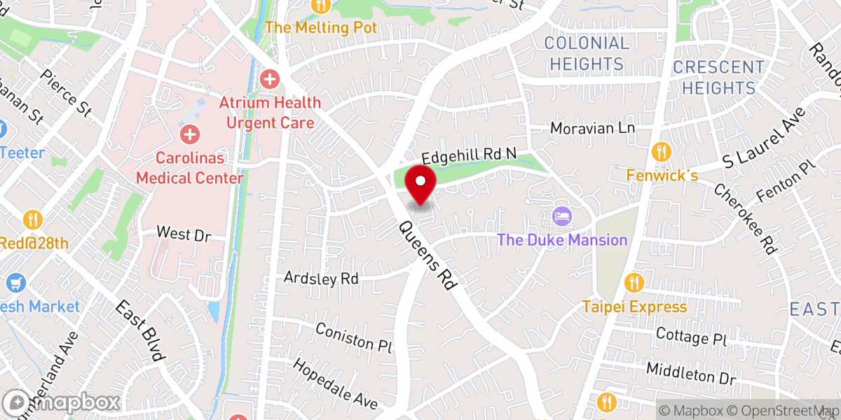 Map showing location of St. Mark's Lutheran Church