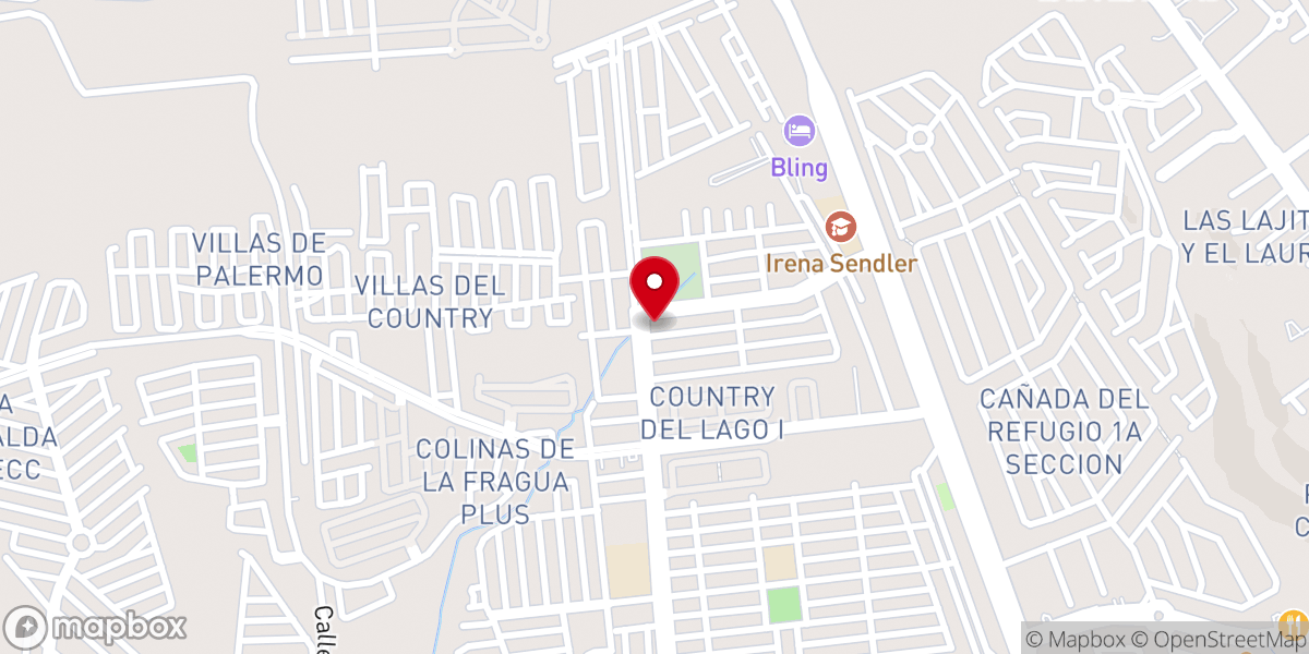 Map showing location of Templo José Trinidad Rangel
