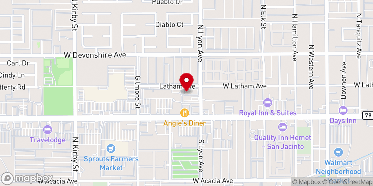 Map showing location of Hemet Spanish SDA Church
