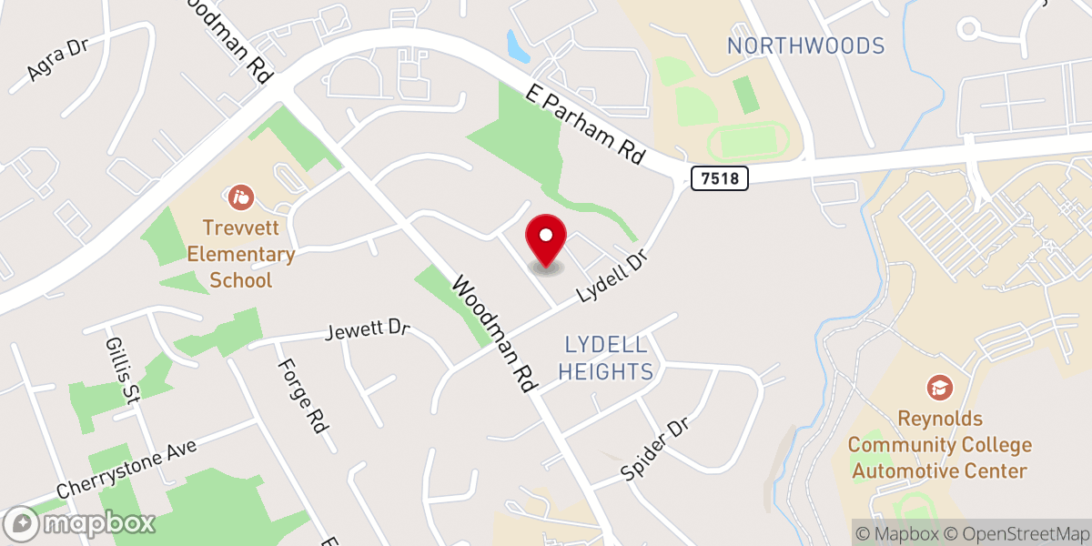 Map showing location of North Run Baptist Church