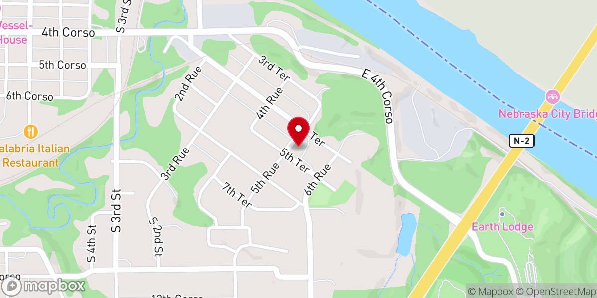 Map showing location of Saint Benedict Catholic Church, Nebraska City