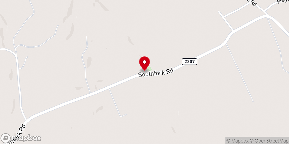 Map showing location of South Fork Missionary Baptist Church