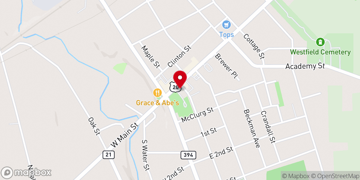 Map showing location of Saint Peter's Episcopal Church