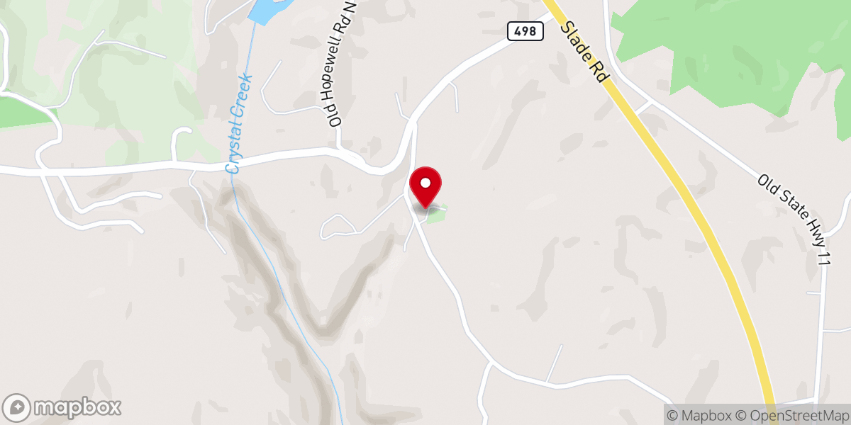 Map showing location of Hopewell Church
