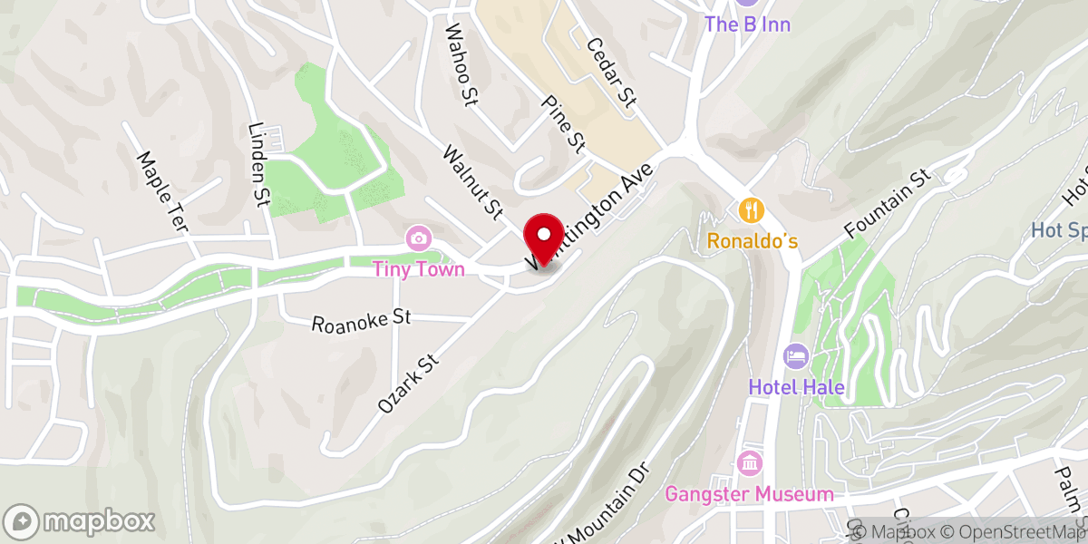 Map showing location of Roanoke Baptist Church