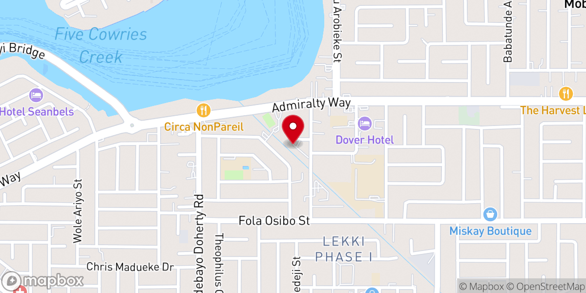 Map showing location of Divine Mercy, Blessing Kayode Gardens