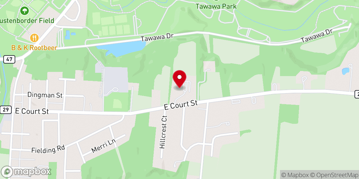 Map showing location of Sidney Baptist Church