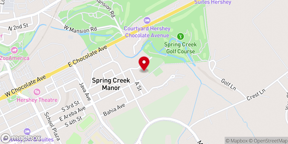 Map showing location of Spring Creek Church of the Brethren