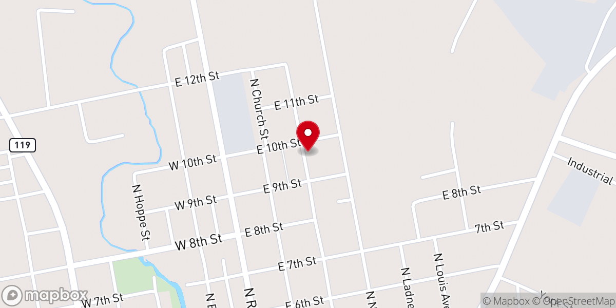 Map showing location of First Baptist Church Parsonage