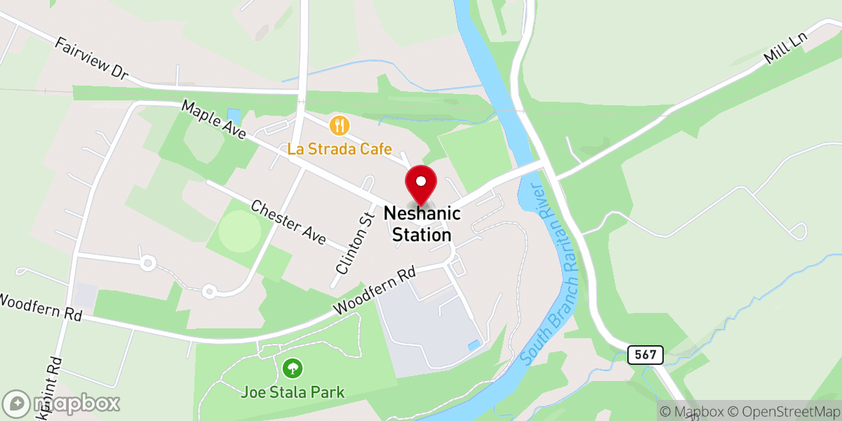 Map showing location of Neshanic United Methodist Church