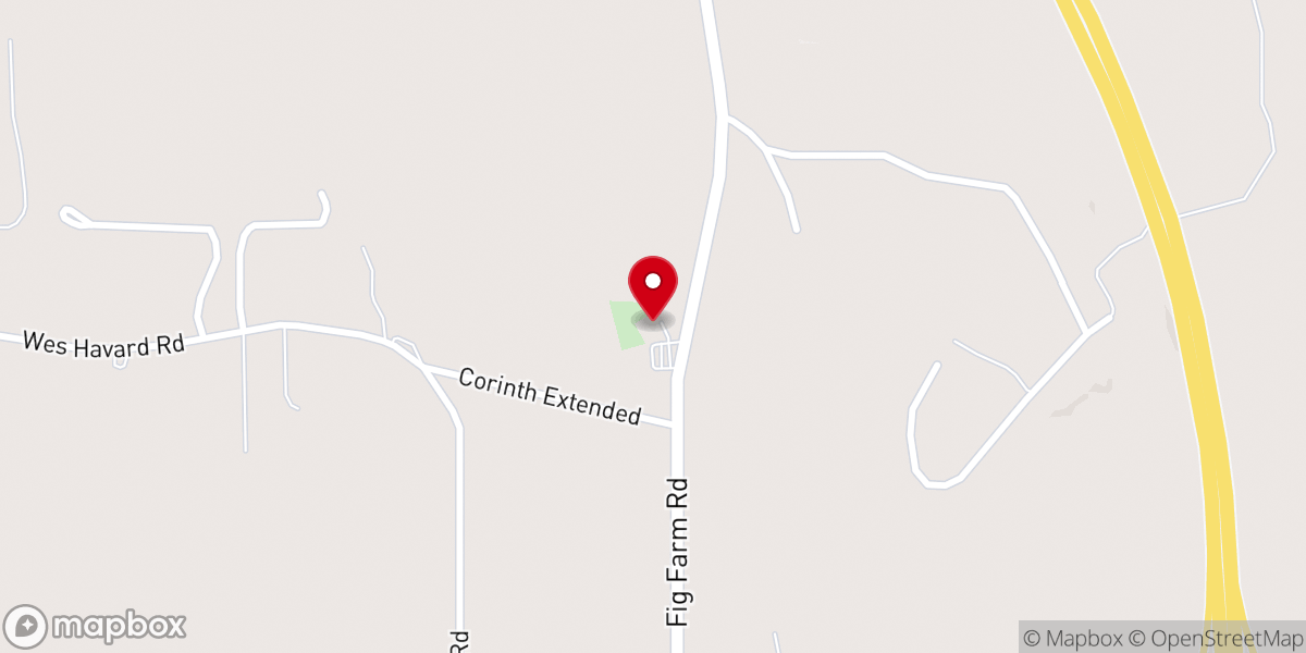 Map showing location of Corinth Missionary Baptist Church