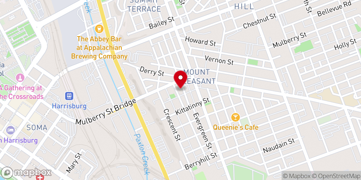 Map showing location of First Church of the Brethren