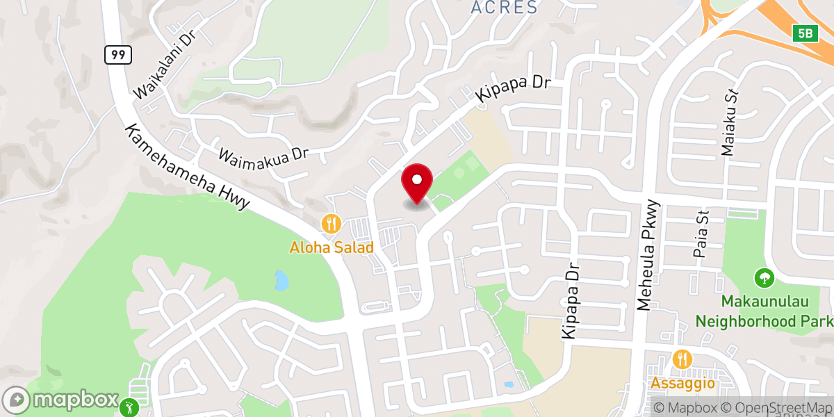 Map showing location of Mililani Presbyterian Church