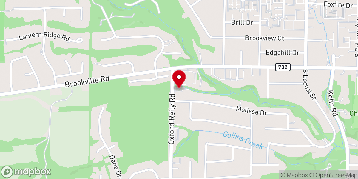Map showing location of Oxford Vineyard Church
