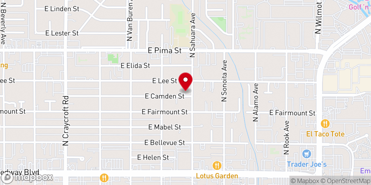 Map showing location of Tucson Christian Mandarin Church