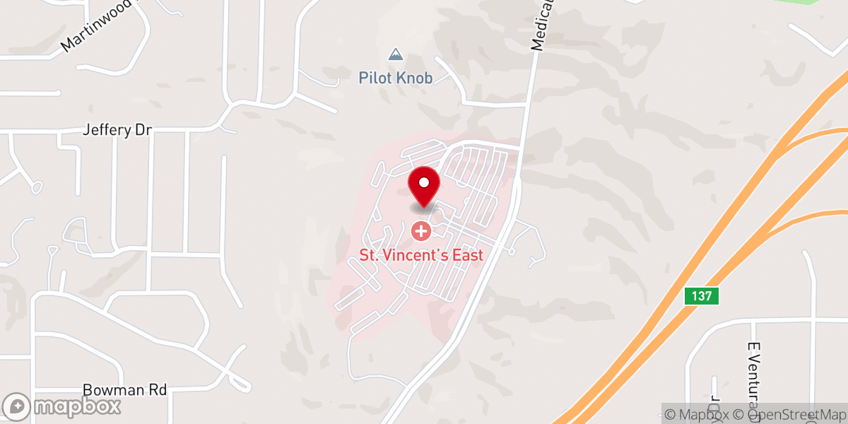 Map showing location of UAB St. Vincent’s East