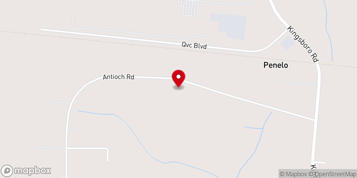 Map showing location of Antioch Church