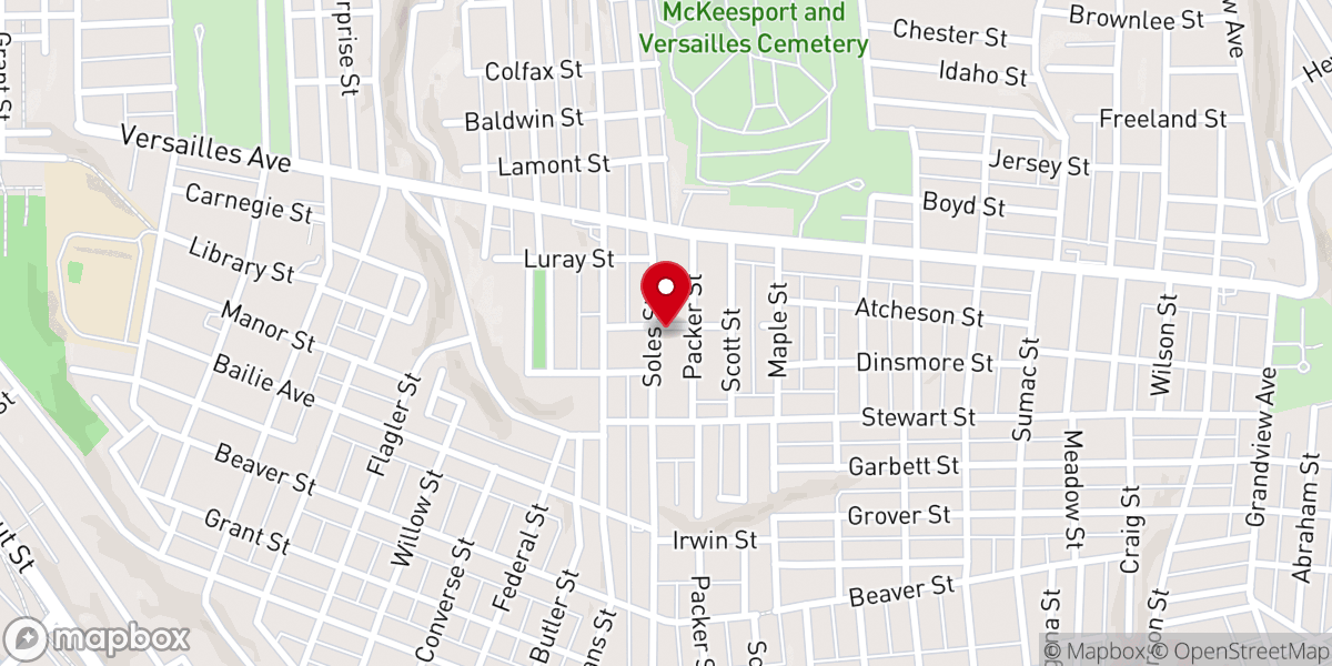 Map showing location of McKeesport Church of God Mission