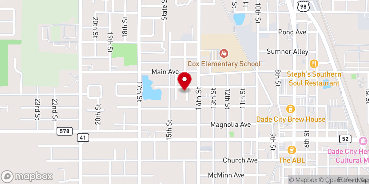 Map showing location of First Community Church