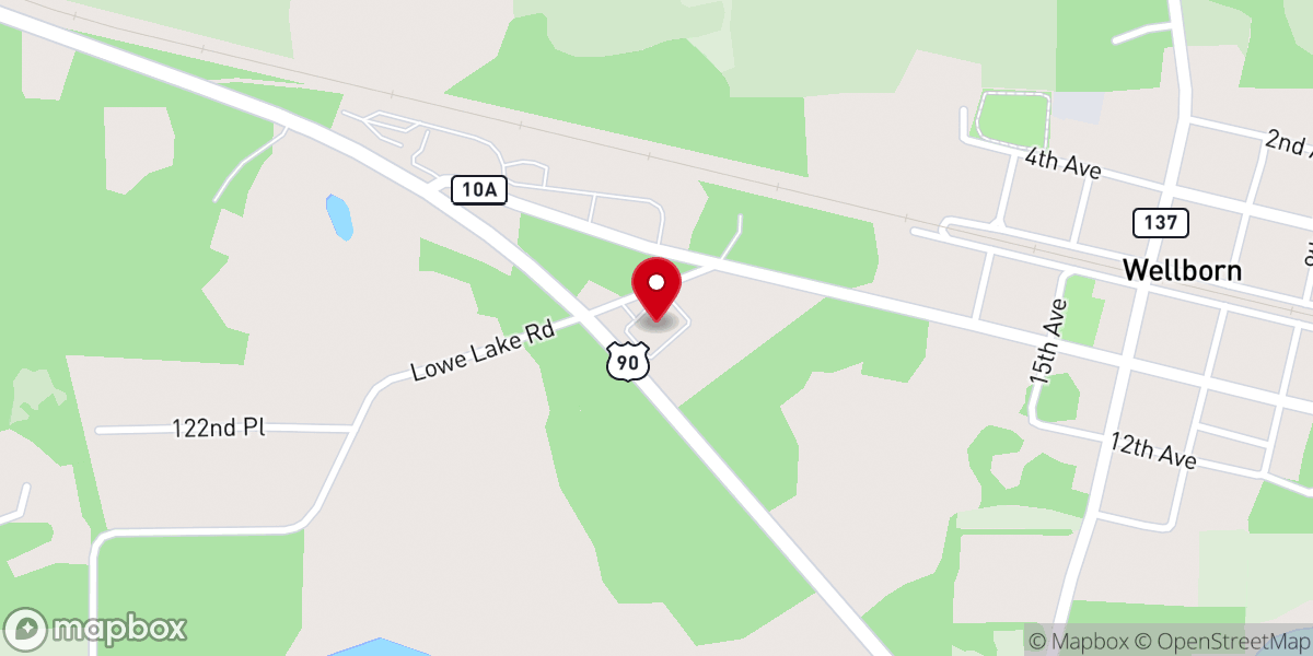 Map showing location of Wellborn Baptist Church