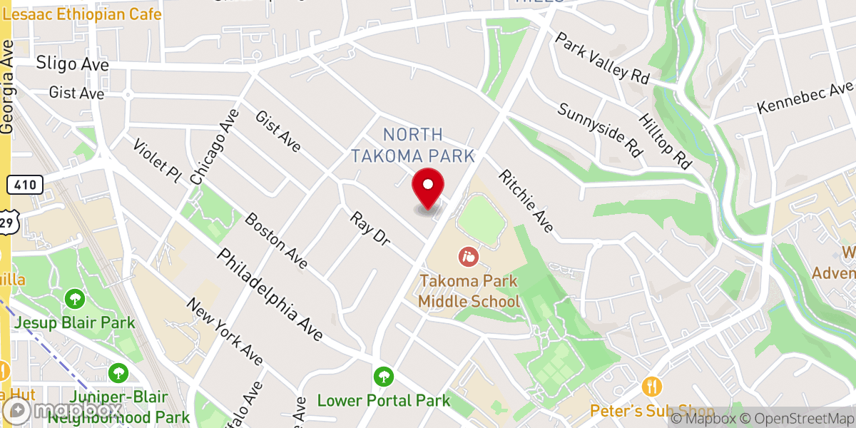 Map showing location of Chinese Christian Church