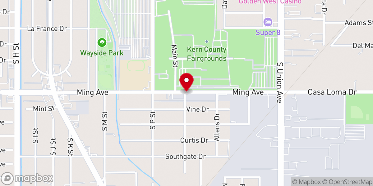 Map showing location of Calvary Christian Center