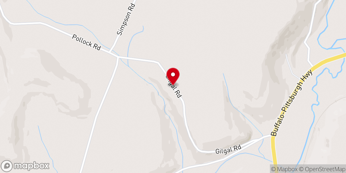 Map showing location of Gilgal Presbyterian Church