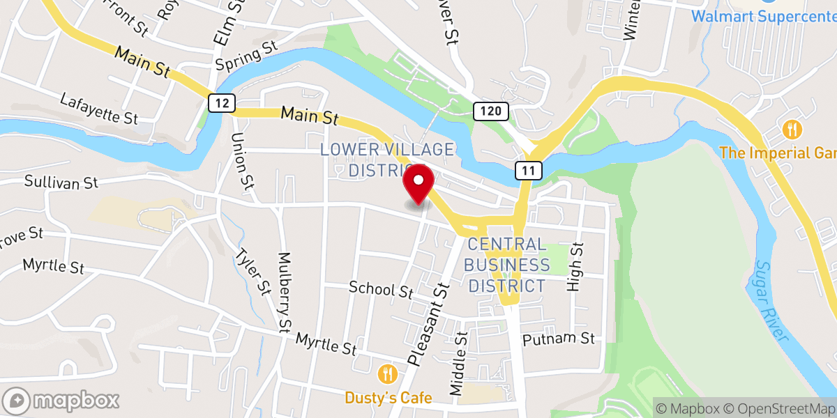 Map showing location of Claremont Methodist Church