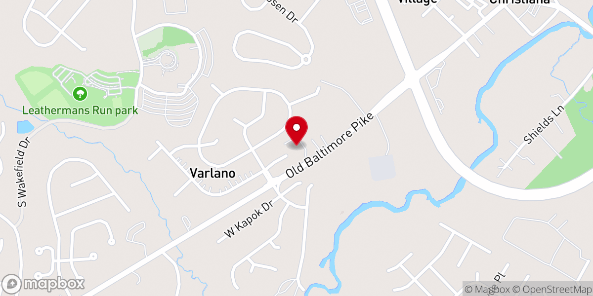 Map showing location of St. John's Lutheran Church
