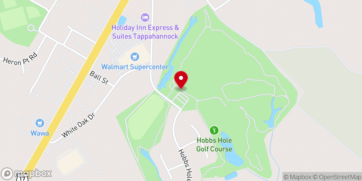 Map showing location of Hobbs Hole Golf Course