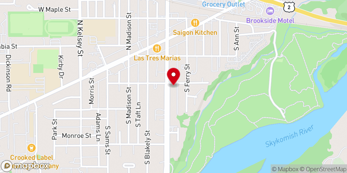 Map showing location of Monroe Congregational Church