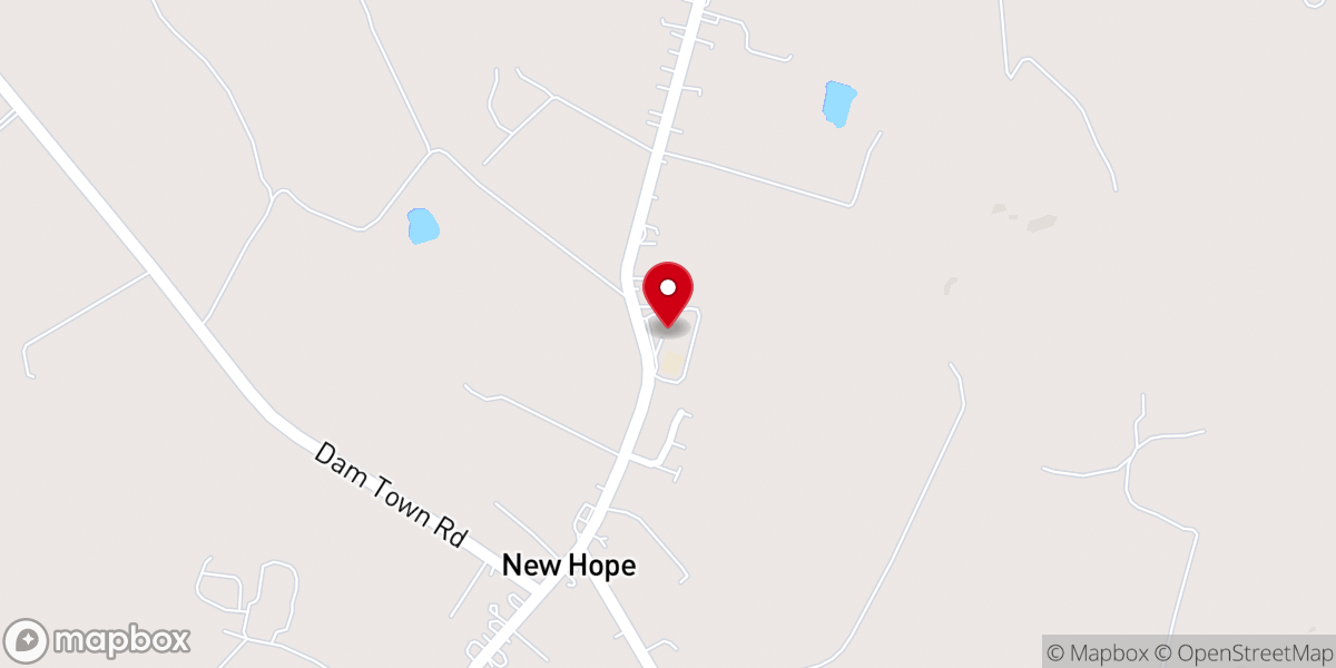 Map showing location of New Life Baptist Church